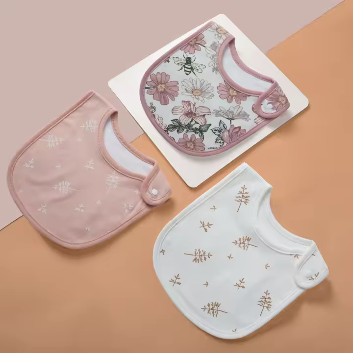 Pañuelos de Algodón para Bebé Impermeables Set de 3 con Diseño de Dibujos Animados - 1