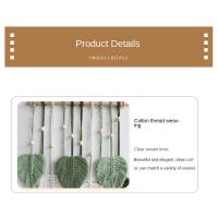 Colgante de pared de macramé de hoja, tapiz de pared estético tejido para habitación Bohemia, decoración de boda para el hogar, color verde - details 7