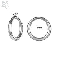 ZS-anillo redondo de acero inoxidable para la nariz, Piercings circulares para el tabique, joyería para el cartílago de la oreja, hélice, Concha, Color dorado, 16G, 8MM, 1 pieza - details 0