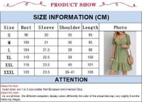 Vestido de playa elegante plisado de manga corta con cuello en V para mujer, ropa sencilla y cómoda, falda monocromática de corte A - details 1