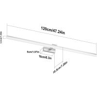 Lámpara LED de 32W Lámpara de espejo Aplique Blanco Frio 6000K Luz natural para Espejo Muebles de Maquillaje Aparato Montado en la Pared, Negro, 120CM - details 14