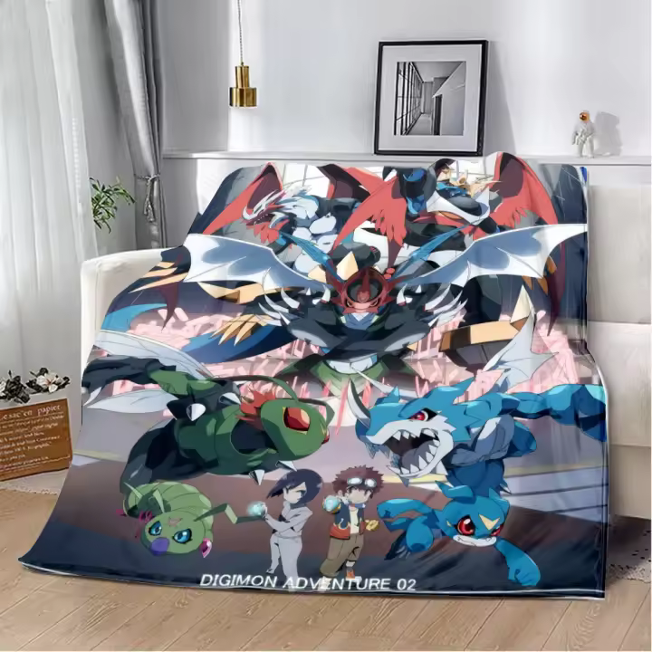 Manta de Picnic Digimon Suave, Cálida, Regalo de Cumpleaños Ideal para Hogar y Viajes - 1