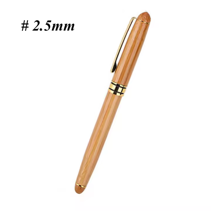 Plumas estilográficas de bambú para escritura artística, cincel de punta ancha, caligrafía, papelería, 0,7mm-2,9mm - 1