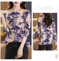 Suéter de Mujer con Estampado Floral de Algodón Masss Wasss Para Primavera/Verano Estilo Casual Elegante de Moda con Cuello Redondo Cuidado de la Piel Instrucciones de Lavado a Mano - details 4