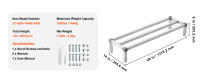 SucceBuy Estante de aluminio para estiba, estante de piso comercial para alimentos de 24" x 14", 8" fuera del piso, estante de almacenamiento de aluminio ajustable con capacidad de 1000 libras, para restaurantes, cocinas, garajes y vehículos - details 9