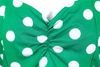 Vestido de fiesta elegante con lunares y mangas de mariposa para mujer, estilo veraniego. - details 4