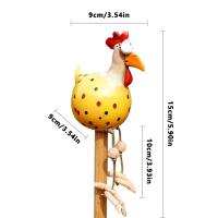 Estatua de Resina de Pollo con Ojos Grandes Adorno de Valla de Jardín Arte de Carpintería Única - details 8