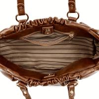 Bolso de hombro de piel sintética sintética para mujer |   Estilo Urbano Casual con Cierre de Hebilla |   Gran capacidad, diseño plisado. |   Ideal para oficina y compras. |   Disponible en marrón claro, negro, beige, café, bolso de mensajero - details 3