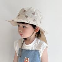 Gorro panamá Kawaii para niños, protección del cuello, bordado de dibujos animados, sombrero para el sol para bebé, protector solar, sombrero de pescador de verano de secado rápido para niñas - details 22