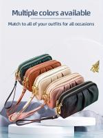 Bolso de Mano de Cuero Genuino de Doble Capa Cartera con Cremallera y Correa Desmontable - details 4