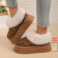 Botas de nieve con estampado de leopardo, engrosadas y de terciopelo para mantener el calor y usar a la moda antideslizante. - details 11