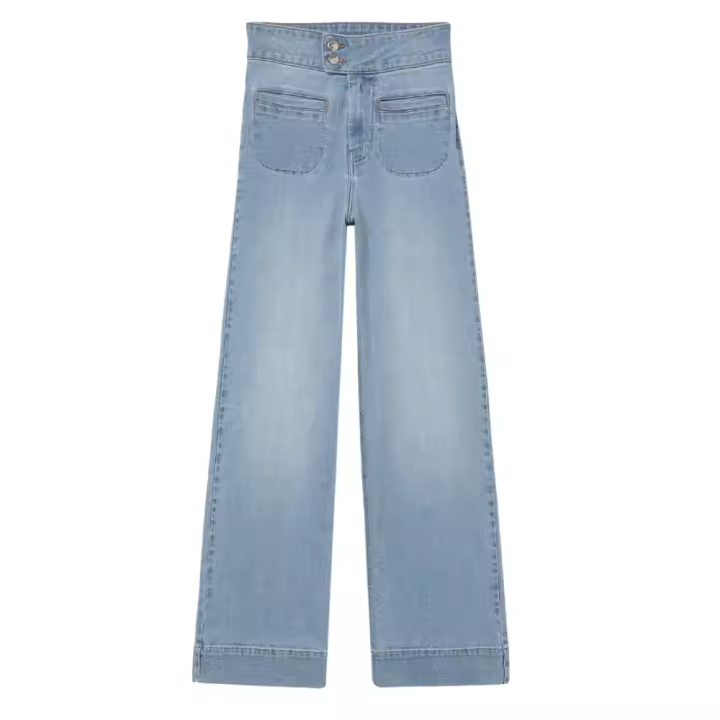 pantalon vaquero moda para mujer color azul claro - 1
