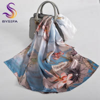 BYSIFA Elegante Pañuelo de Seda Mulberry 100% Diseño de Flor de Papaya Ideal para Otoño/Invierno - details 12