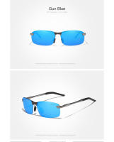 KINGSEVEN-gafas de sol de aluminio para hombre, lentes polarizadas sin montura, diseño Simple, para conducir, de marca, UV400, nueva actualización - details 8