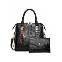 Mochila de Lujo de Cuero Suave con Patrón de Cocodrilo Gran Capacidad, Colgante de Borla, Bolso de Viaje para Mujeres Leten - details 1