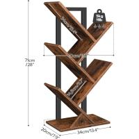 Estantería de Libros 9 Niveles, Estantes de Almacenamento, Forma de Árbol, Resistente y Duradera, Ahorro de Espacio, para CD, revistas, Libros, Sala de Estar, Blanco EWT08SJ01G1 - details 10