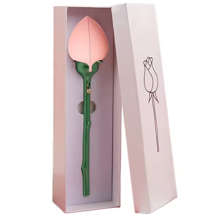 Caja de joyería con forma de rosa para anillos, caja organizadora de joyería con apertura automática para aniversario de boda - 1