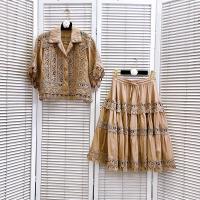 Conjunto de Vestido y Traje para Mujer de Dos Piezas Top Blanco, Falda Plisada, Abrigo de Encaje Bordado Moda de Verano 2025 - details 0