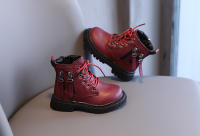 Botas De Goma Para Niños Y Niñas Invierno Cálidas Con Algodón Botas De Tobillo Doble Cierre De Cremallera Para Jardín De Infantes - details 12