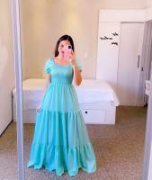 2025 nuevo vestido de hadas de color largo con hombros descubiertos y flores rotas para mujer primavera/verano - details 7