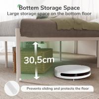 135 x 190 metálico, Altura 30,5 cm, Cama 135x190 cm es una opción Morna y metálica con un diseño cabecera en Forma Ondas, Blanco - details 2