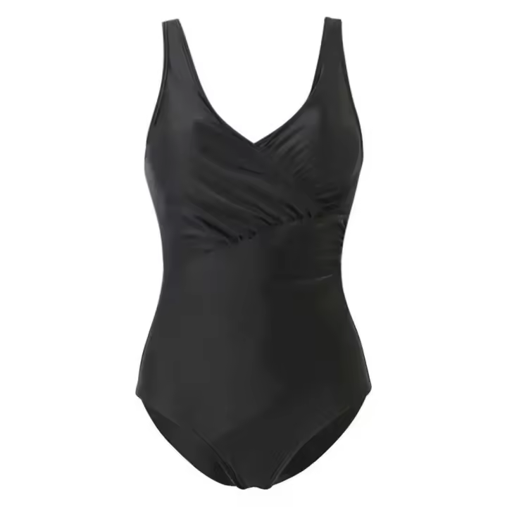 Traje de baño de una sola pieza de un solo artículo de tono liso degradado para mujer sexy, ropa de playa - 1