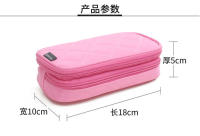 Mini bolsa de almacenamiento para cosméticos, bolsa de almacenamiento portátil negra para cosméticos, bolsa pequeña para cosméticos con rombos - details 12