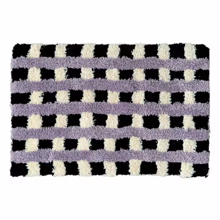 Alfombra de entrada, alfombra absorbente para suelo de tablero de ajedrez, alfombra antideslizante súper suave, alfombras de suelo estilo INS para baño - 1