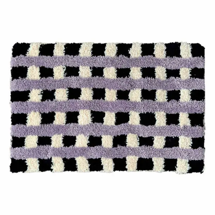 Alfombra de entrada, alfombra absorbente para suelo de tablero de ajedrez, alfombra antideslizante súper suave, alfombras de suelo estilo INS para baño - 1