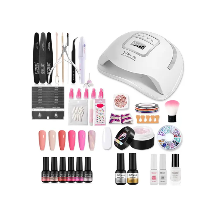 NAILWIND-juego completo de manicura con lámpara LED UV, máquina pulidora de uñas, polígonos para extensión de uñas, Kit de arte en Gel de uñas - 1