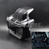 Cubierta de refrigerador de aceite para motocicleta, accesorio negro/cromo para Harley Touring Road King, Electra Street Glide Trike FLHT FLTR FLHX 2011-2015 - details 4