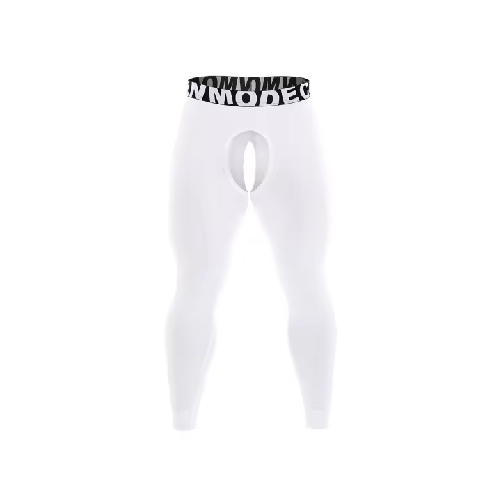 Ropa interior térmica modal Hombres cálidos Sexy pantalones largos Calzoncillos Bolsa de pene abierta Entrepierna Glúteos Leggings Thermo Botttoms - 1