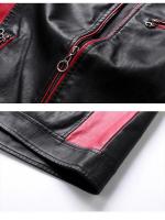 Chaqueta de Cuero de Motocicleta para Hombres Ajuste Delgado PU de Alta Calidad Moda Otoñal Casual - details 12