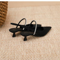 Zapatos clásicos y versátiles de una sola pieza con tacón de aguja negro estilo francés - details 23