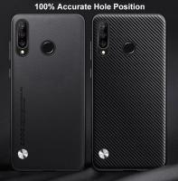 Funda de Lujo de Cuero PU para Huawei P30 Lite Cubierta Trasera Mate de Silicona a Prueba de Golpes - details 2