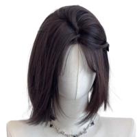 Peluca japonesa Cos de verano, dulce y corta, pelucas con malla frontal rosa y marrón, diadema, pelucas naturales frescas de Cosplay de Lolita, juego de rol - details 15