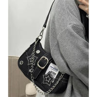 Bolsa de axilas de mezclilla estrella nueva tendencia de moda diseño de nicho bolsa de media luna bolso de lona bolsa de cadena - details 10