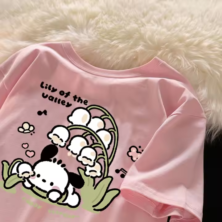 Camiseta de algodón para niños estilo Pacha Dog, pantalón corto informal con mangas suaves para hombres y mujeres en verano, libre para estudiantes - 1