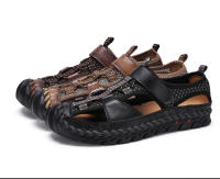Sandalias planas informales de cuero genuino para hombre, calzado de playa romano, zapatillas de deporte masculinas, zapatos de cuña baja, talla grande 38-48, novedad de verano - details 3