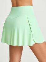 Shorts Deportivos de Mujer con Cinturilla Cruzada y Bolsillos en Color Verde Menta - Alta Talla para Tenis, Golf y Entrenamiento - details 0