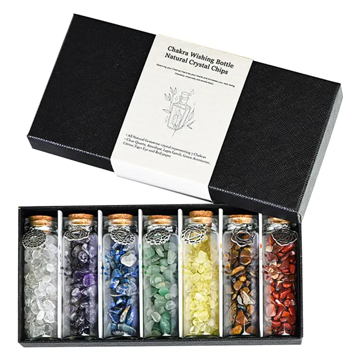Mini Botellas de Cristal de Piedra Preciosa Juego de 7 Piezas Duradero Sin BPA - 1
