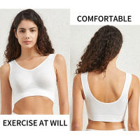 Women solid color fitness sports bra top gym yoga athletic tight workout soft brassiere padded - details 5