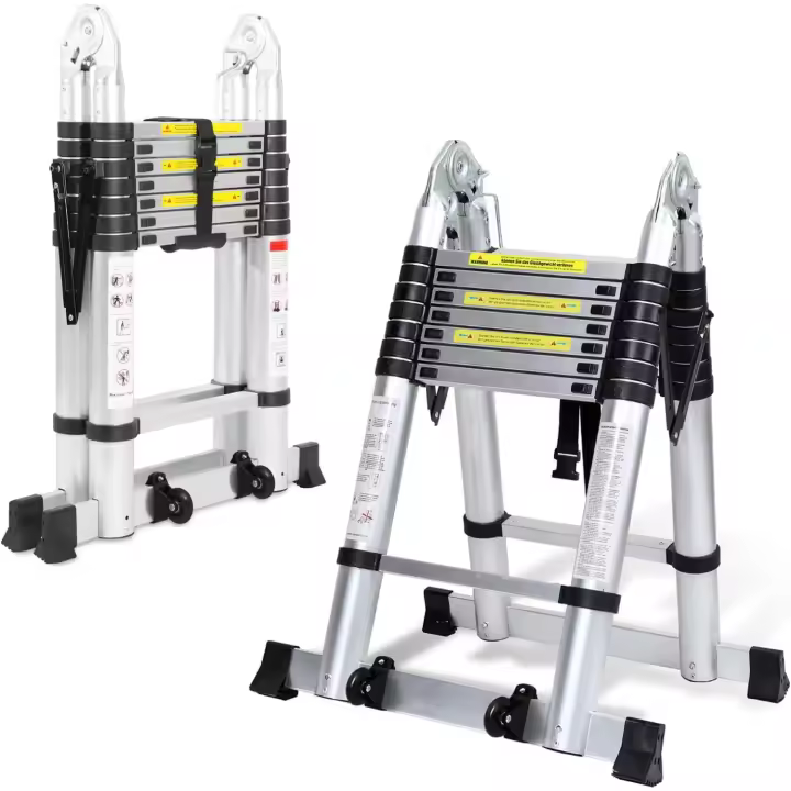 Escalera Telescópica Plegable de Aluminio Portátil de 5m Multiusos, Aplicabilidad Grande, Soporta hasta 150kg - 1