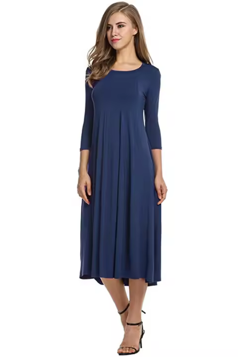 Moda - Verano casual para mujer, cuello redondo, talla grande. - 1