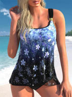 Conjunto de Bikini de cintura alta para mujer, de 2 piezas traje de baño, estampado Sexy, ropa de playa - details 1