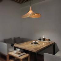 Lámpara colgante de ratán, luz de techo de bambú tejido, luz de comedor Zen japonesa - details 2