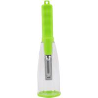 Pelador de verduras verde extraíble con hoja afilada de acero inoxidable, pelador de cocina duradero con contenedor, pelador de frutas - details 0