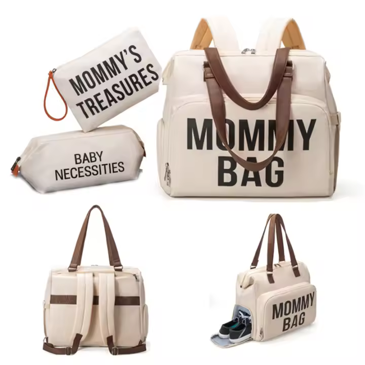 Mochila impermeable para mamá, bolsa de pañales para bebé, mochila de viaje familiar, Kit de bolsa de cosas para bebé, hospital, maternidad, 3 piezas por juego - 1