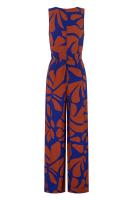Mono con pernera ancha y cintura estampada para mujer, cuello redondo, estilo moderno, novedad de verano 2025 - details 5