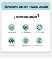 Protector de colchón impermeable con cremallera, Funda de colchón silenciosa suave y transpirable para cama individual o doble, tamaño Queen/King - details 3